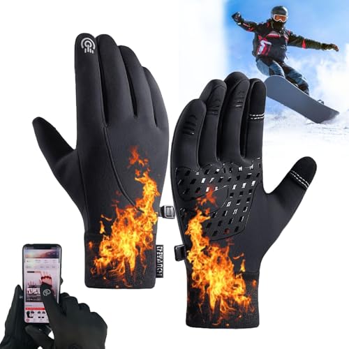 Sovtay Thermo Slim Handschuhe, Thermoslim Handschuhe Naturvibes, Frostfit - Thermo Handschuhe, Thermo Handschuhe Herren Damen Mit Touchscreen Warm Wasserdicht, Für Radfahren Im Freien (Schwarz,XL) von Sovtay