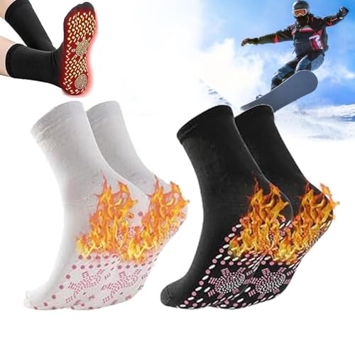 Thermosocks - Selbsterwärmende Thermosocken - Einheitsgröße,Thermo Socks Selbstwärmend,Selbstwärmende Socken,Thermosocken Beheizbare Socken Für Damen Herren Camping, Wandern (schwarz+weiß,38-44) von Sovtay