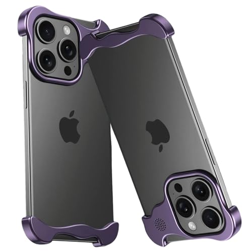 Soyeacrg Hülle für iPhone 13 Pro Max/13 Pro/13, ultraleichte, rahmenlose Metallhülle in elegantem, minimalistischem Design mit Aromatherapie und Kameraobjektivschutz,Purple,13 Pro Max von Soyeacrg