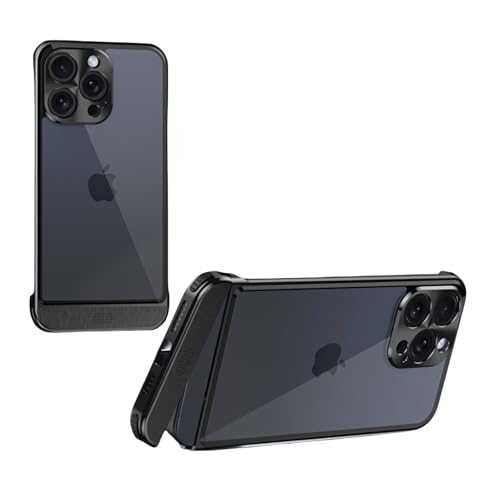 Soyeacrg Rahmenlose Metallhülle für iPhone 15 Pro Max/15 Pro/15 Plus/15, kompatibel mit MagSafe, Aromatherapie-Hülle mit transparenter PC-Rückseite und Sicherheitsschloss,Black 2,15 von Soyeacrg