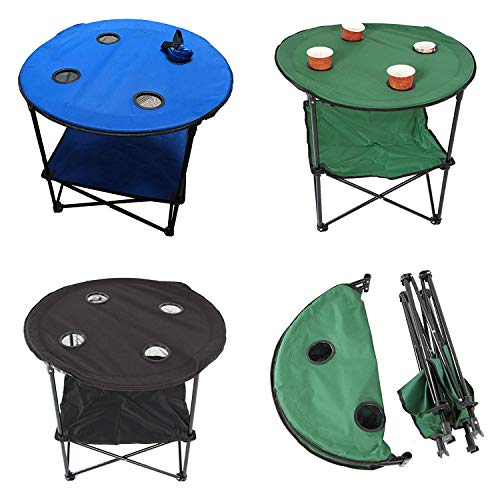 Anglertisch Klapptisch Campingtisch Tisch Koffertisch Strandtisch (Tisch rund), Farbe:Blau von Soytich