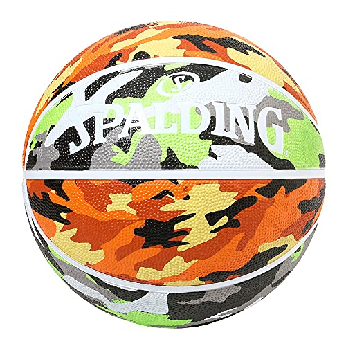 Spalding Basketball Multi Camo Grün x Orange Nr. 7 Ball Basketballkorb von Spalding