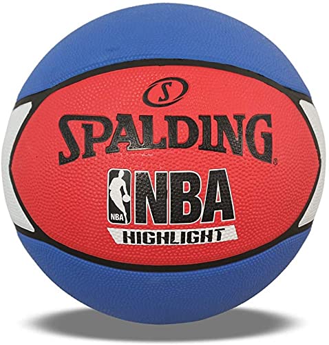 Spalding Basketball ohne Pumpe Spalding Highlight Basketball Spalding NBA Basketball Größe 7 Basketball für Herren Erwachsene Basketbälle (Mehrfarbig ohne Pumpe) von Spalding