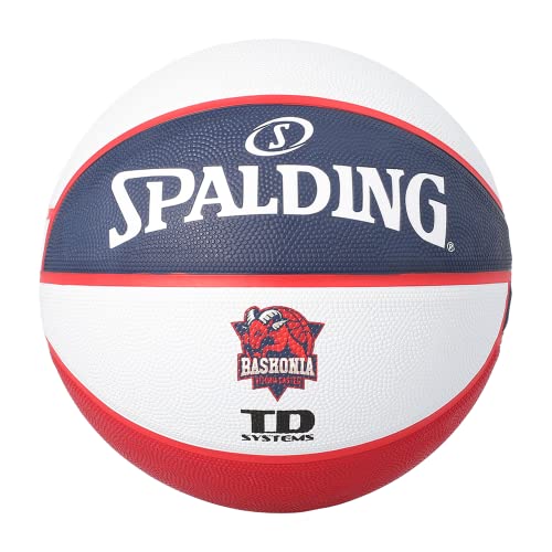 Spalding - EUROLEAGUE Team SZ7 - Baskonia Vitoria Gasteiz - Basketballball - Größe 7 - Basketball - Material: Gummi - Outdoor - rutschfest - Hervorragender Grip - Sehr widerstandsfähig von Spalding