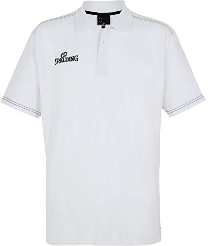 Spalding Herren Polo Shirt Slim Cut Poloshirt, weiß, 4XL von Spalding