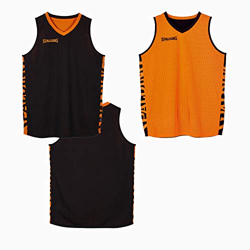 Spalding Kinder Essential Reversible Shirt, schwarz/Orange, 140 von Spalding