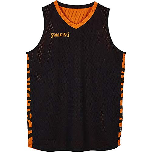 Spalding Kinder Essential Reversible Shirt, schwarz/Orange, 140 von Spalding