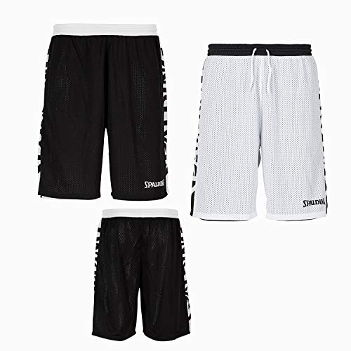 Spalding Kinder Essential Shorts, schwarz/Weiß, 116 von Spalding