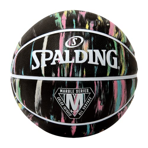 Spalding - Marble Series Black Pastel - Größe 5 - Gummibasketball - Outdoor-Basketball - Ausgezeichneter Grip - Für Kinder von Spalding