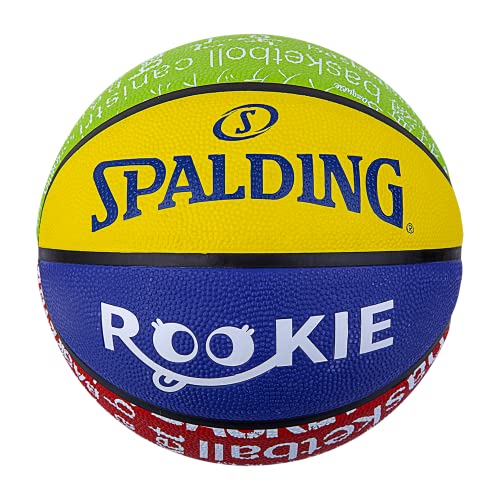 Spalding - Rookie Series - Größe 5 - Gummibasketball - Outdoor-Basketball - Ausgezeichneter Grip - Für Kinder - Mehrfarbig (mehrfarbig) von Spalding