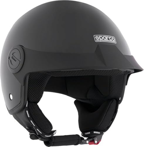 Sparco Riders 95144 Sparco Demi-Jet Helm mit Schirm für Motorräder, metallisch, mit ABS-Schale, Größe XL, SCHWARZ METALLIC Sparco Riders 95144 Sparco Demi-Jet Helm mit Schirm für Motorräder, metallisch, mit ABS-Schale, Größe XL, SCHWARZ METALLIC von Sparco