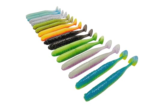 Spartan Fishing - 16x Spartaner Gummifische Allround Set 10cm, Gummifisch zum Spinnangeln, Gummiköder zum Spinnfischen auf Hecht, Zander, Barsch von Spartan Fishing