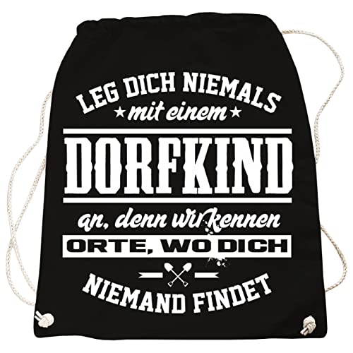 Rucksack Tasche Turnbeutel DORFKIND Spruch in vielen Farben Rucksack Tasche Turnbeutel DORFKIND Spruch in vielen Farben von Spaß Kostet