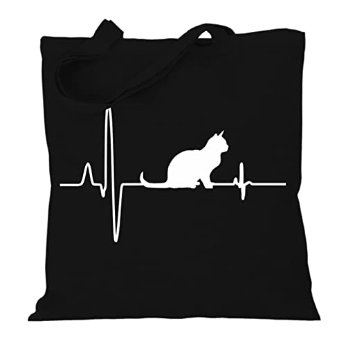 Stoffbeutel Jutebeutel Lange Henkel mit Spruch Katzenliebhaber Herzschlag Stoffbeutel Jutebeutel Lange Henkel mit Spruch Katzenliebhaber Herzschlag von Spaß Kostet