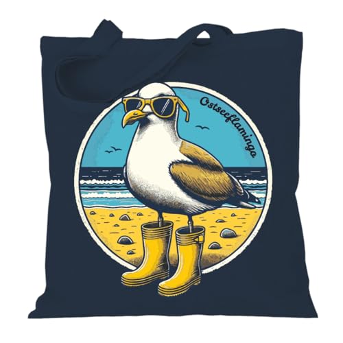 Stoffbeutel Jutebeutel Lange Henkel mit Spruch Ostseeflamingo Möwen Motiv Stoffbeutel Jutebeutel Lange Henkel mit Spruch Ostseeflamingo Möwen Motiv von Spaß Kostet