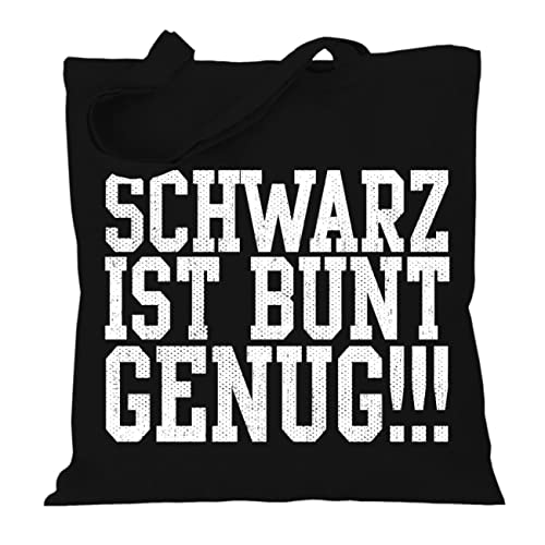 Stoffbeutel Jutebeutel Lange Henkel mit Spruch Schwarz ist bunt genug Stoffbeutel Jutebeutel Lange Henkel mit Spruch Schwarz ist bunt genug von Spaß Kostet