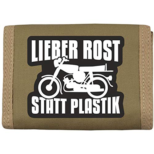 Geldbörse mit Aufnäher Lieber Rost statt Plastik Geldbörse mit Aufnäher Lieber Rost statt Plastik von Spaß Kostet