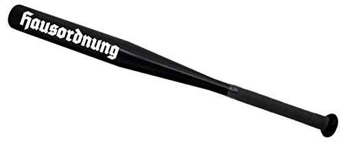 Baseballschläger Hausordnung Sportgerät schwarz 65 cm lang von Spaß Kostet