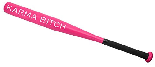 Baseballschläger PINK mit Spruch Karma Bitch 65 cm lang sportgerät von Spaß Kostet