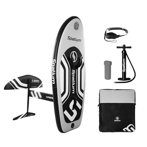 Spatium Hydrofoil Board zum Surfen mit Zubehör Pumpe, Rucksack, Safe Leash, Fix Kit Wing Foil Board Surf 135L Hydrofoil Surfboard Hellgrau Spatium Hydrofoil Board zum Surfen mit Zubehör Pumpe, Rucksack, Safe Leash, Fix Kit Wing Foil Board Surf 135L Hydrofoil Surfboard Hellgrau von Spatium
