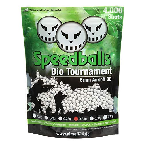 Speedballs Bio Tournament Softairkugeln BBS 0.28g 4.000er Beutel weiß Kaliber 6mm BB 100% umweltfreundlich von Speedballs