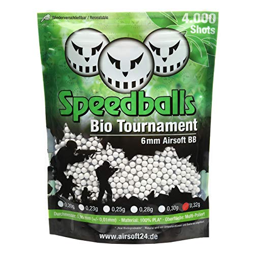 Speedballs Bio Tournament Softairkugeln BBS 0.32g 4.000er Beutel weiß Kaliber 6mm BB von Speedballs