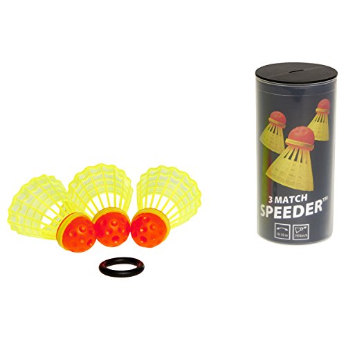 Speedminton Sport Bälle 3er Pack Speeder Match Tube Speedminton Bälle, Rot/Gelb,Einheitsgröße EU von Speedminton