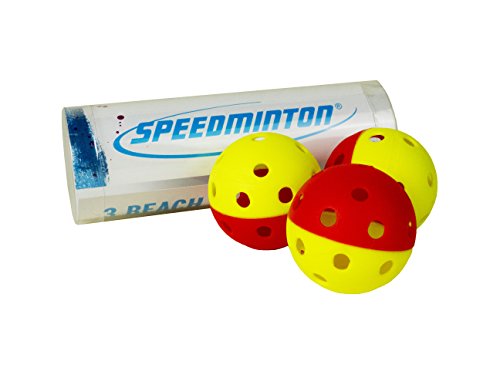 Speedminton Gummi-Strandpaddelbälle für Smashball, Pro Kadima, Surfminton, Frescobol und andere Schläger-Paddelspiele aus Holz/Kunststoff, gelb/rot (00854310007064) von Speedminton