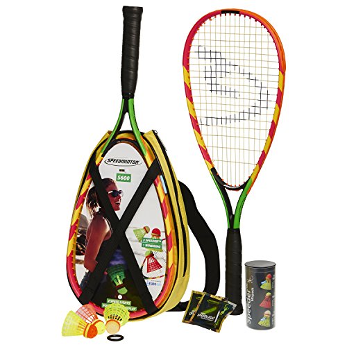 Speedminton S600 Set - Original Speed Badminton/Crossminton Starter Set inkl. 2 Schläger, 3 Speeder, Speedlights, Tasche von Speedminton