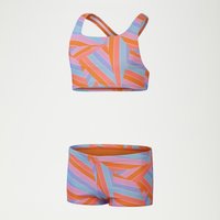 All-Over Boyleg-Bikini für Mädchen Orange/Blau von Speedo