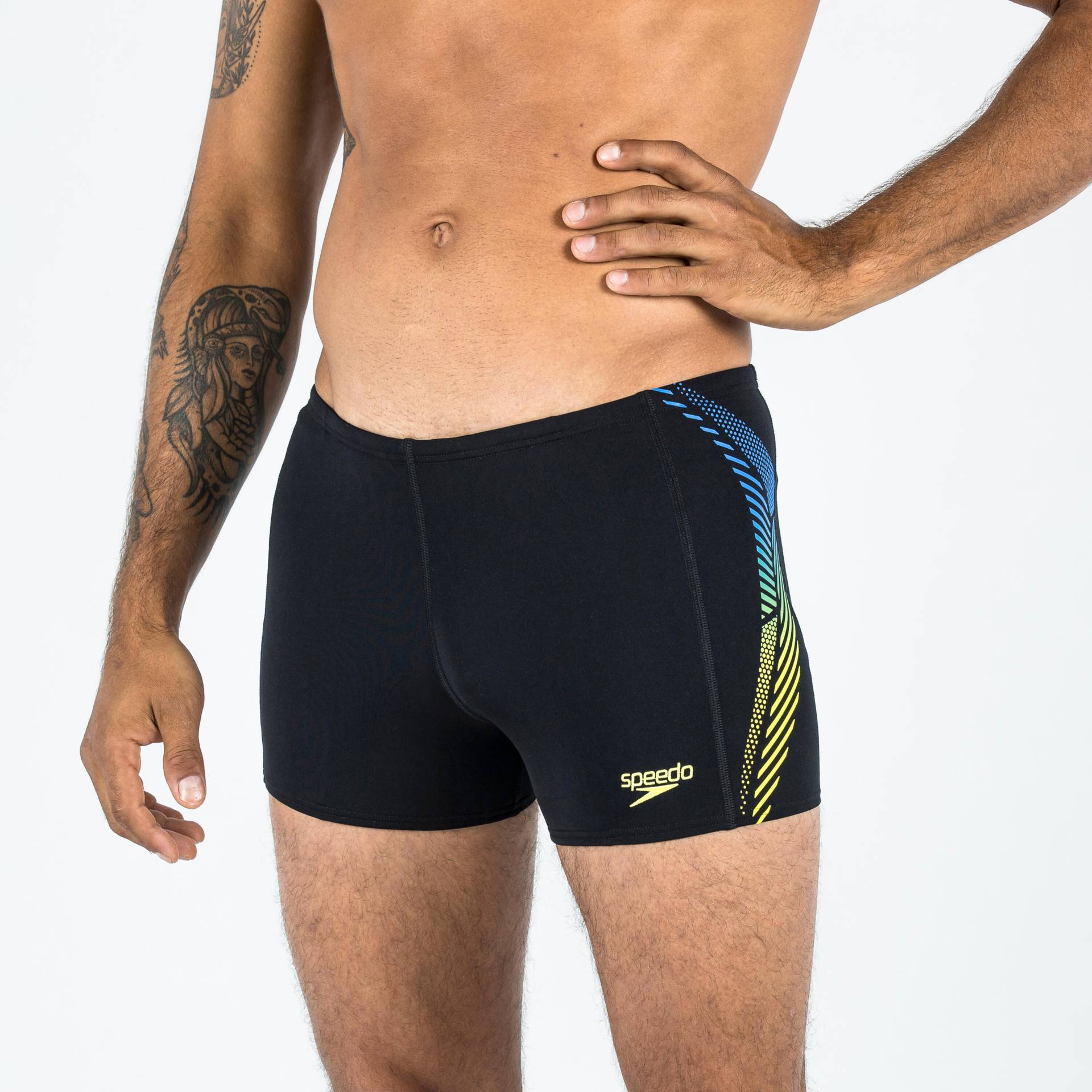 Badehose Boxer Herren Speedo - dunkelblau/gelb von Speedo