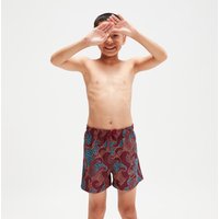 Bedruckte 33 cm Schwimmshorts für Jungen Weinrot/Orange von Speedo