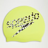 Bedruckte Silikon-Badekappe für Erwachsene Gelb/Schwarz von Speedo