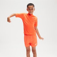 Bedrucktes kurzärmeliges Rash-Top für Jungen Orange von Speedo