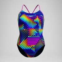 Club Training Bedruckter Fixed-Crossback-Badeanzug Marineblau/Grün für Damen Club Training Bedruckter Fixed-Crossback-Badeanzug Marineblau/Grün für Damen von Speedo