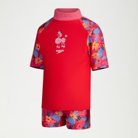 Digital-Kurzarm-Rash-Top-Set für Mädchen Rot/Pink von Speedo