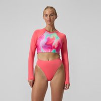 FLU3NTE Einfarbige Bikinihose mit hohem Bund Koralle für Damen von Speedo