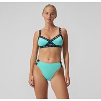 FLU3NTE Logo Elastische Bikinihose mit hohem Bund Türkis für Damen von Speedo