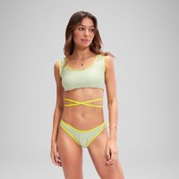 Grüne FLU3NTE V Scoop-Bikinihose mit Vichy-Karos von Speedo