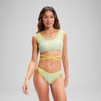 Grünes FLU3NTE Wickel-Cropped-Top mit Vichy-Karos von Speedo