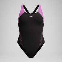 HyberBoom Splice-Racerback-Badeanzug Schwarz/Pink für Damen HyberBoom Splice-Racerback-Badeanzug Schwarz/Pink für Damen von Speedo