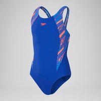 HyperBoom Muscleback Badeanzug mit Passe für Mädchen Echtes Kobaltblau/Sirenenrot/Picton-Blau von Speedo
