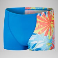 Jungen Aquashorts mit digitalem Allover-Print und V-Schnitt Blau/Gelb von Speedo