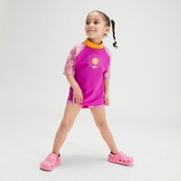 Kurzärmliges Digital-Rash-Top-Set für Mädchen im Kleinkindalter Violett/Gelb von Speedo