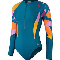 SPEEDO Damen Badeanzug LS PT PNL PDLSUT AF GREEN/ORANGE von Speedo