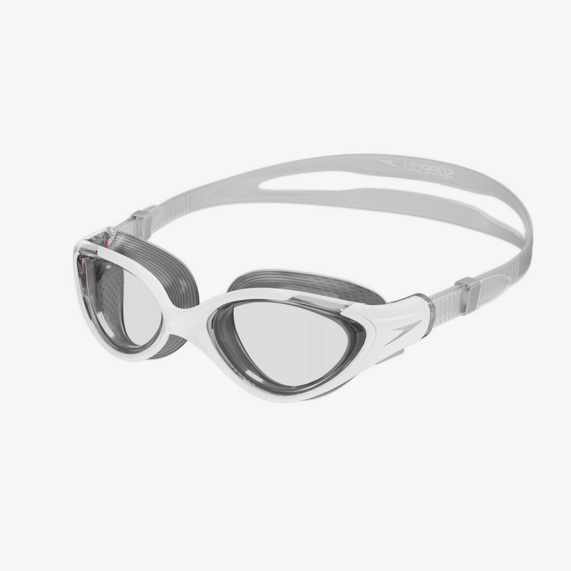 Schwimmbrille Damen klare Gläser - Speedo Biofuse 2.0 weiss/grau von Speedo