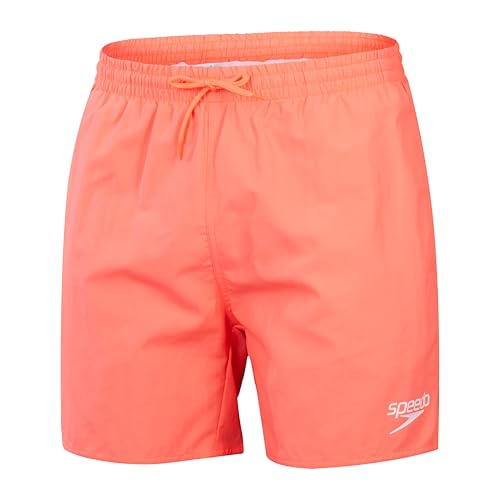 Speedo 16" Watershort Schwimmhose Schnelltrocknend Bequeme Passform Klassischer Stil Tunnelzugbund für Herren, Sirenenrot, XS von Speedo