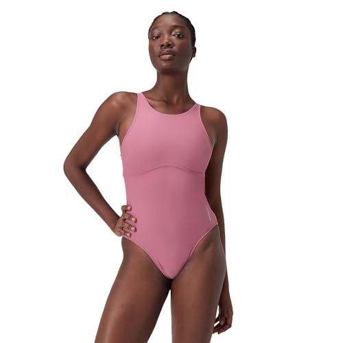 Speedo 800390616558L Solid Highneck 1 Stück, Hot Mauve, Größe L von Speedo