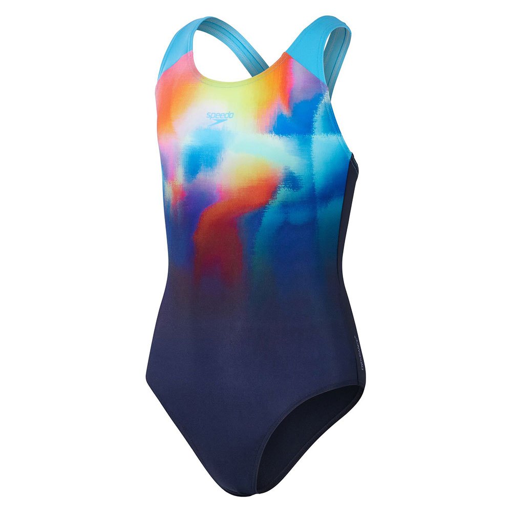 Speedo Digi Placement Splashback Swimsuit Blau 11-12 Years Mädchen von Speedo