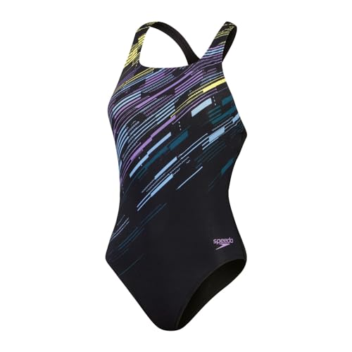 Speedo Digital Placement Medalist Damen Badeanzug, Black, 38 von Speedo